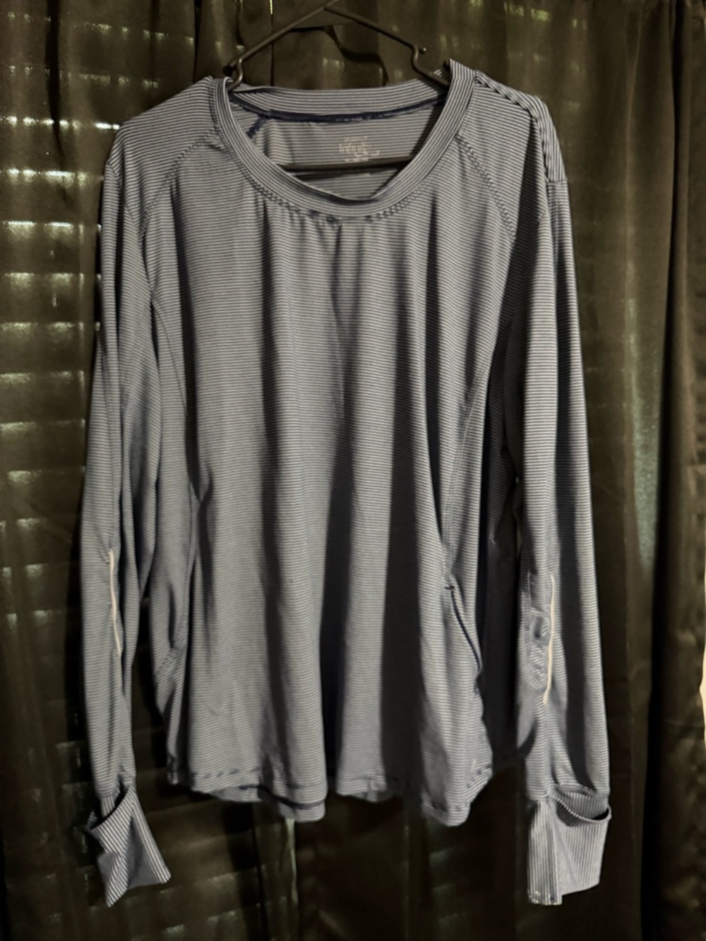 Light Blue Striped Long Sleeve Tee with cardigan